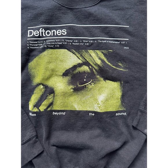 Deftones Miles Beyond The Sound Crewneck Black Sweatshirt Size Medium - Picture 2 of 5